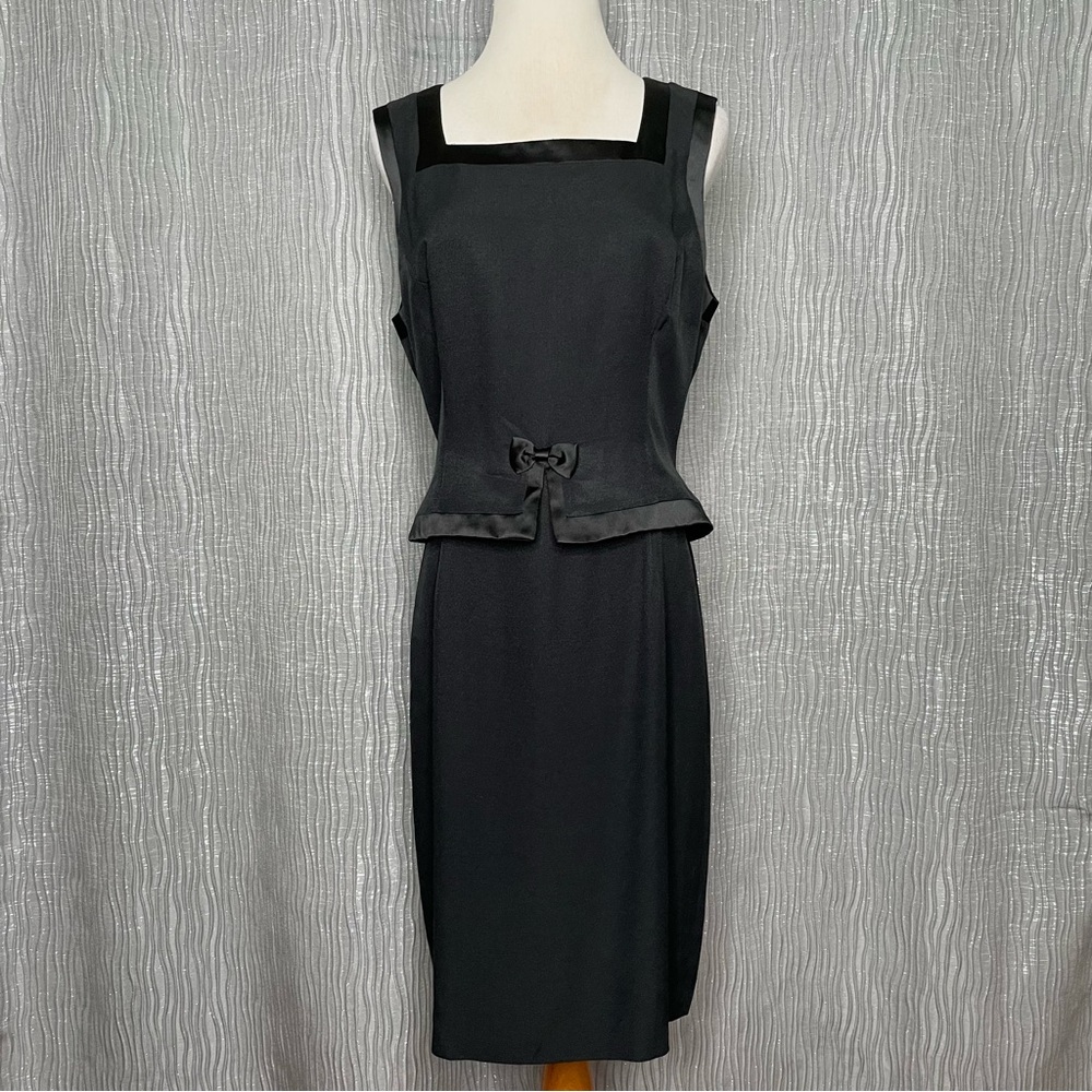 Vintage Hannah Hardy square neck bow front cocktail dress